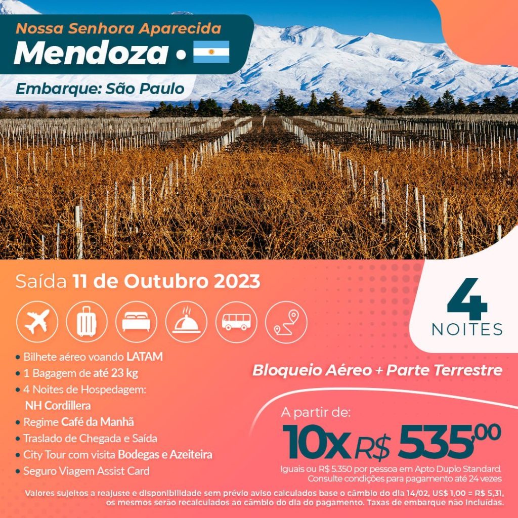 Pacote viagem Mendoza - Outubro