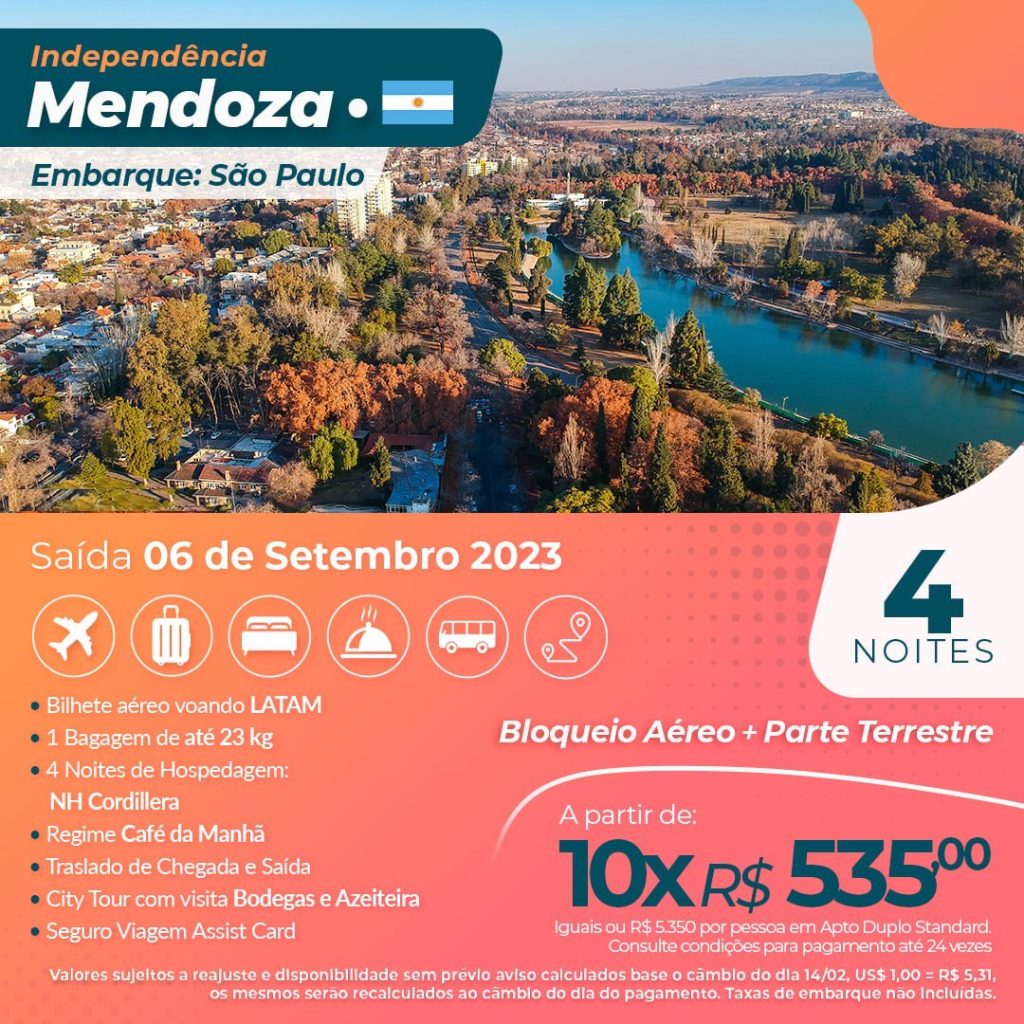Pacote viagem Mendoza - Setembro