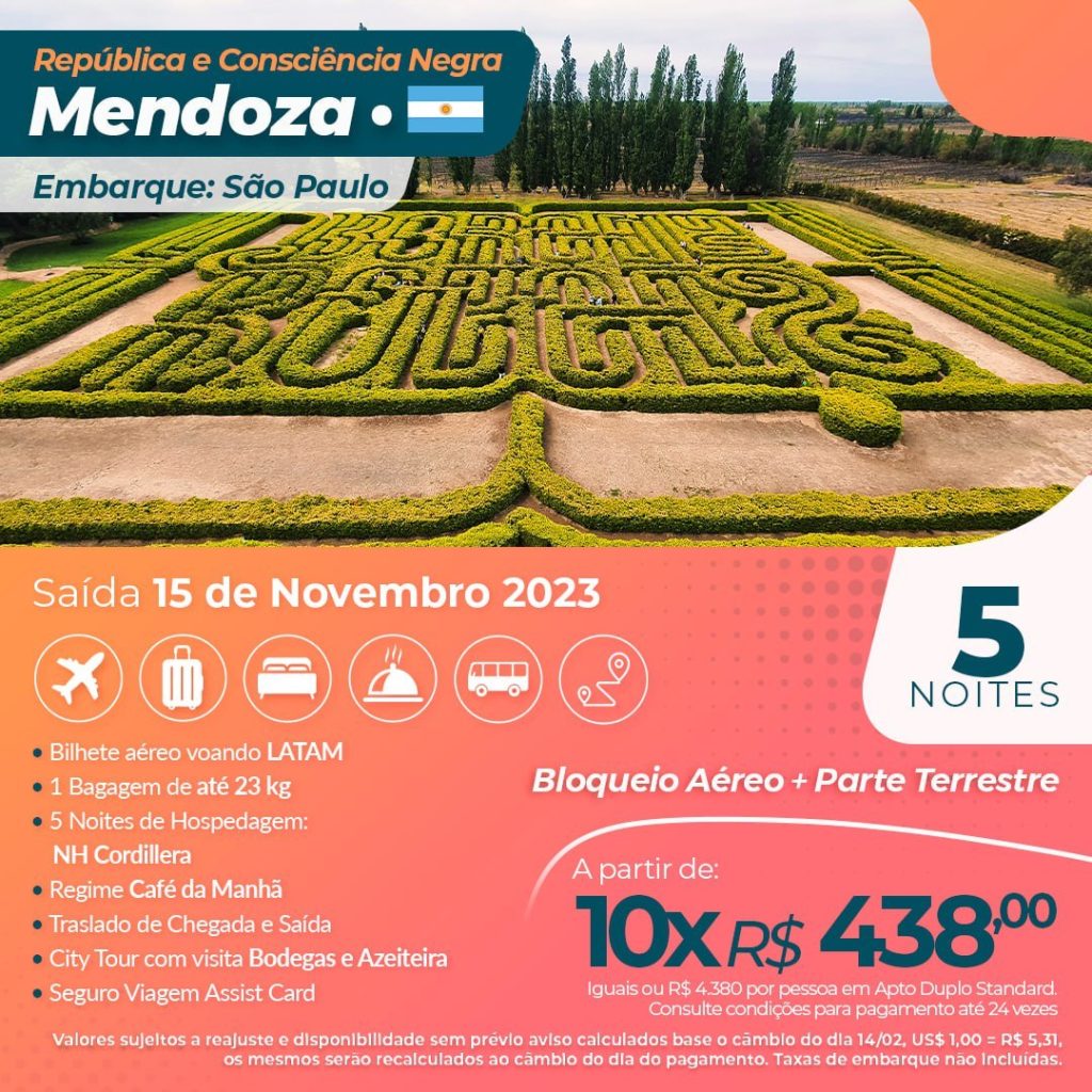Pacote viagem Mendoza - 15 Novembro